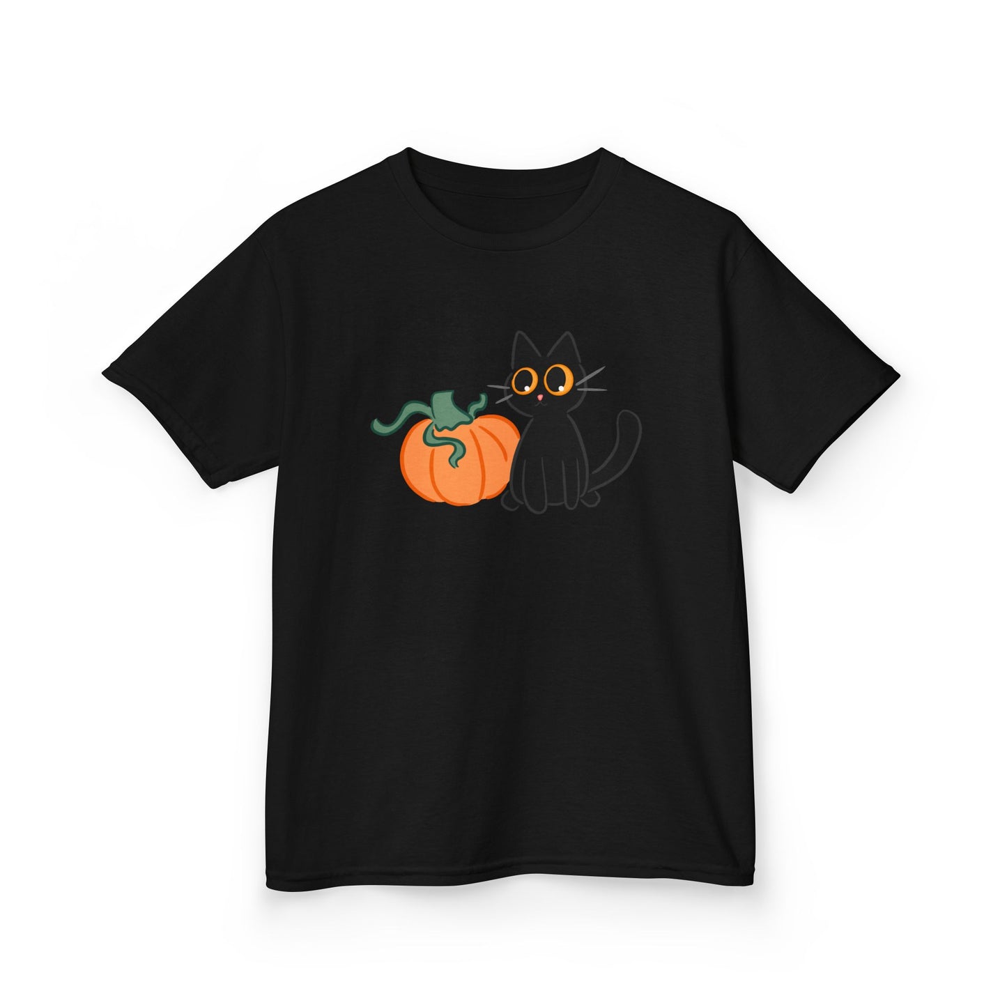 Black Cat and Pumpkin Kids Tee