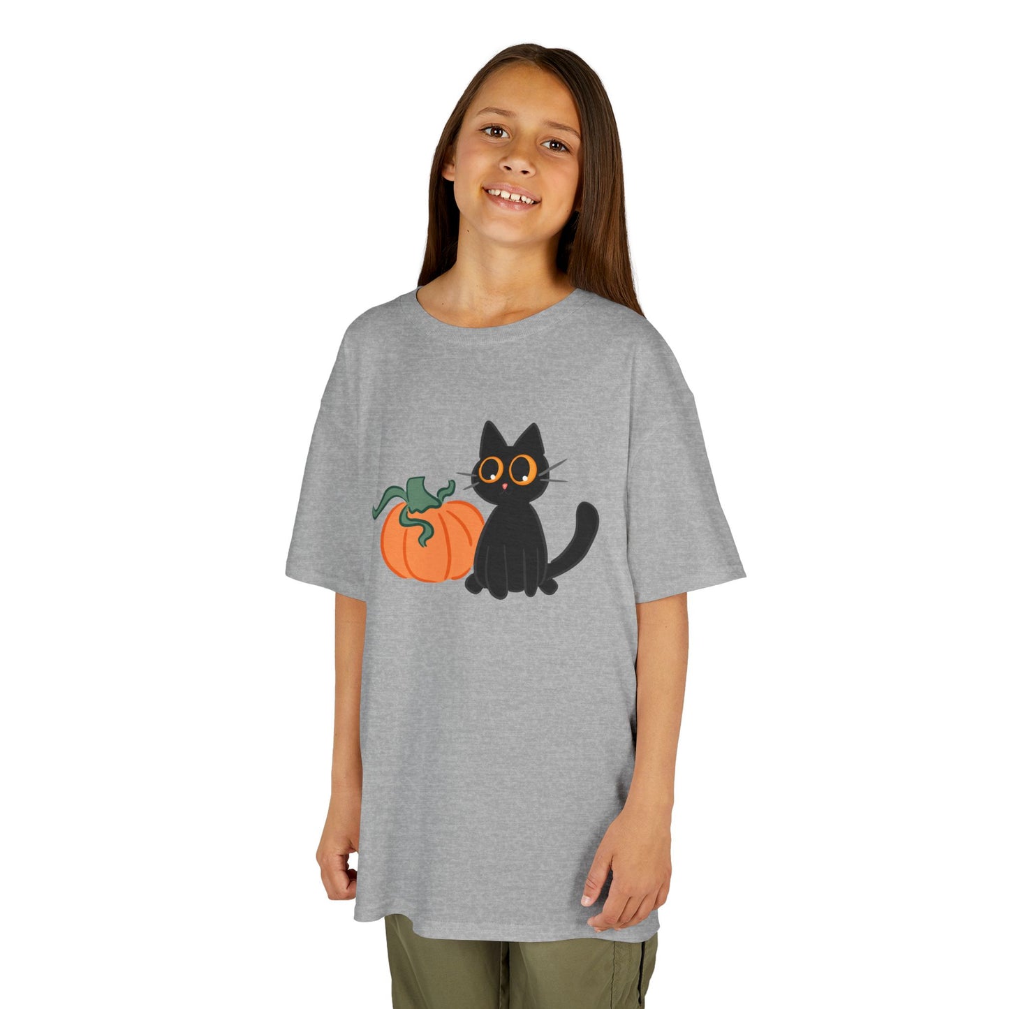 Black Cat and Pumpkin Kids Tee