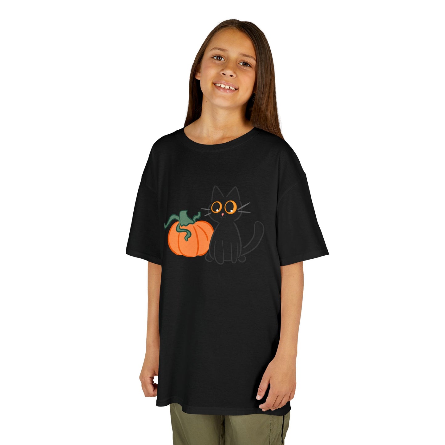 Black Cat and Pumpkin Kids Tee