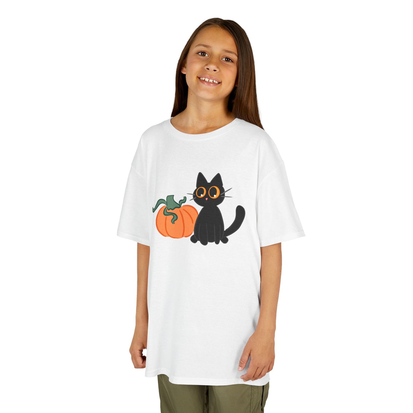 Black Cat and Pumpkin Kids Tee