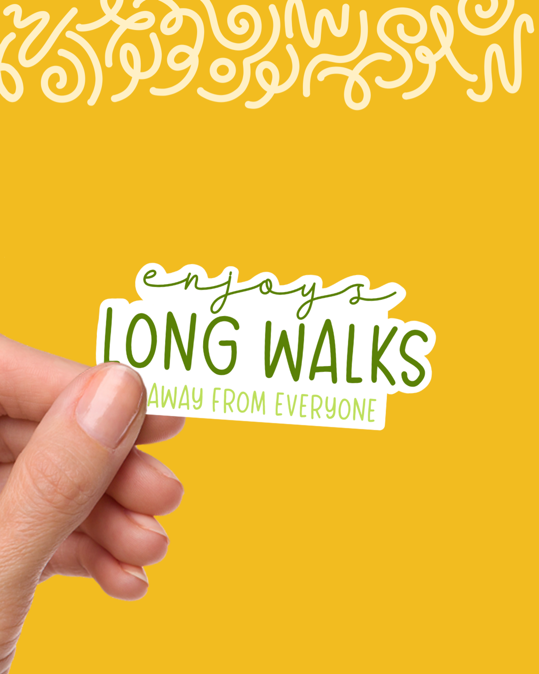 Enjoys Long Walks Sticker