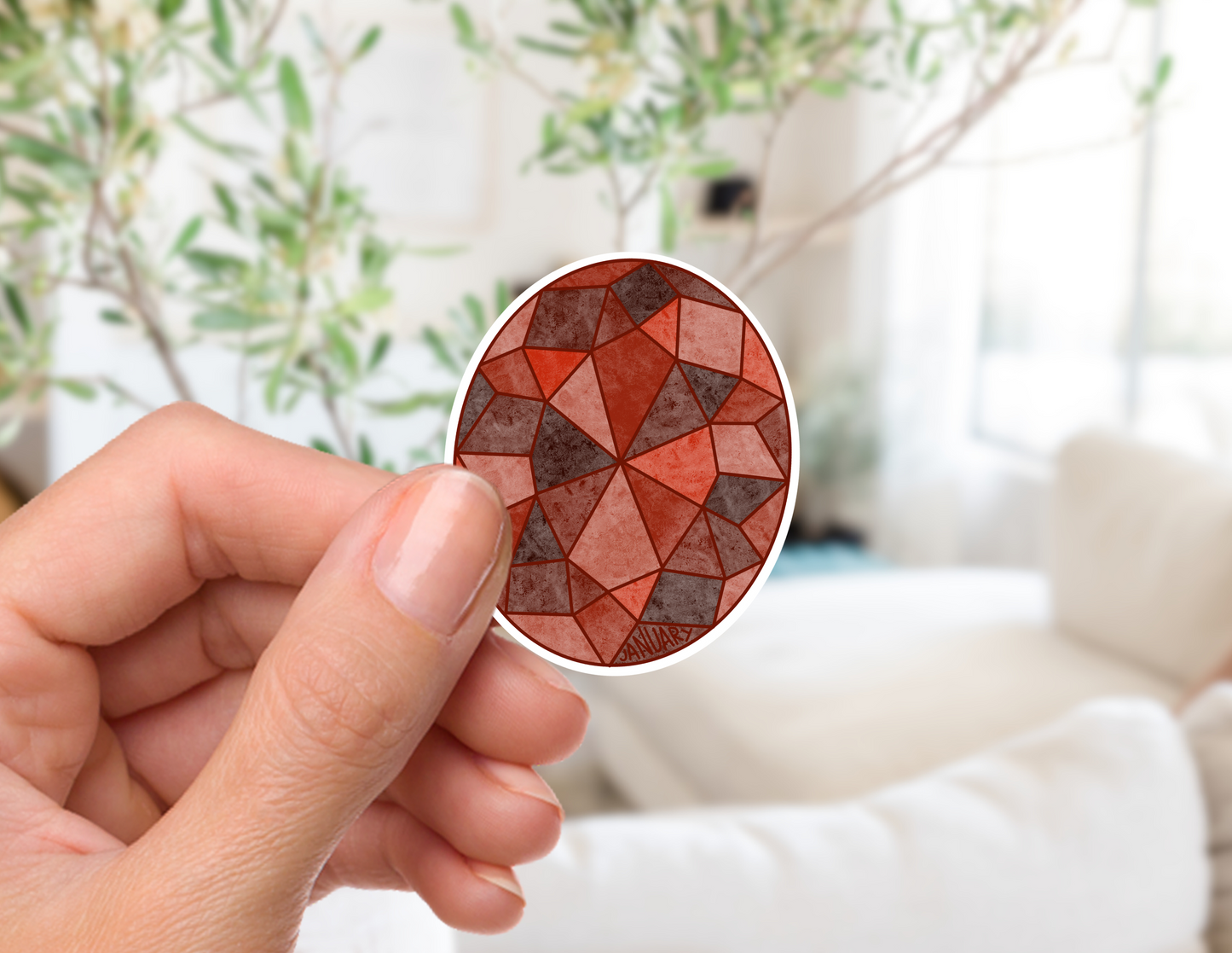 Garent (January) Gemstone Sticker