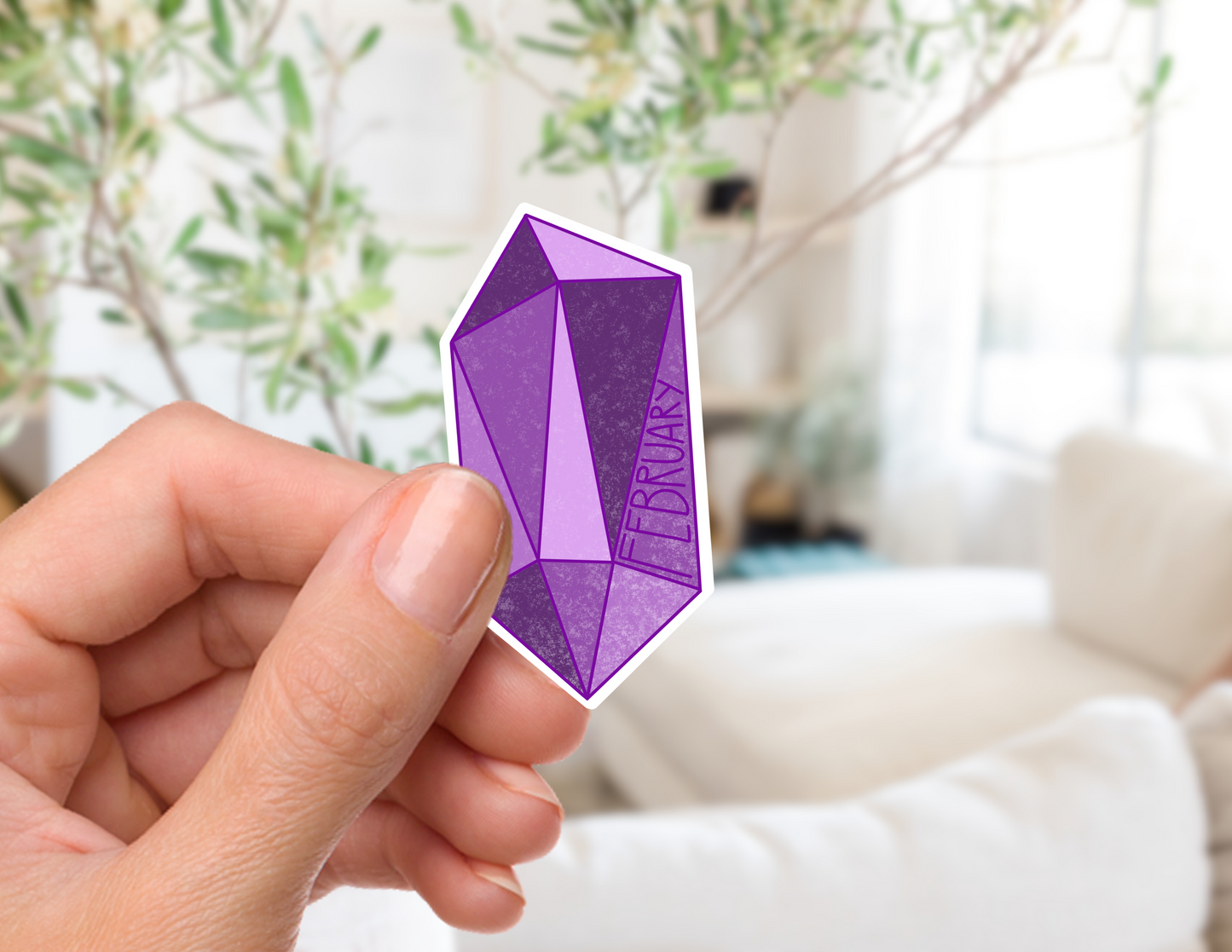 Amethyst (February) Gemstone Sticker