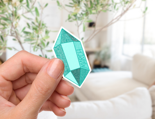 Aquamarine (March) Gemstone Sticker