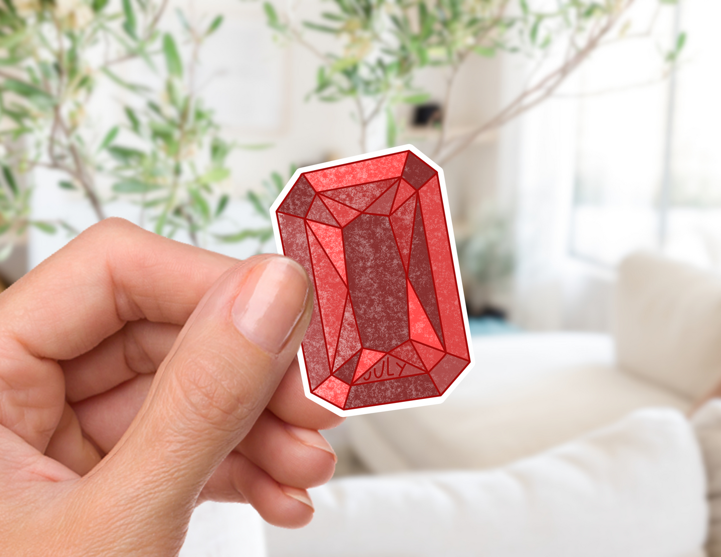Ruby (July) Gemstone Sticker