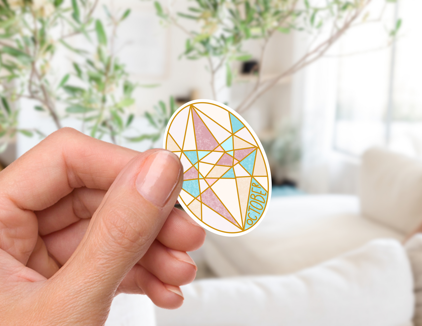 Opal (October) Gemstone Sticker