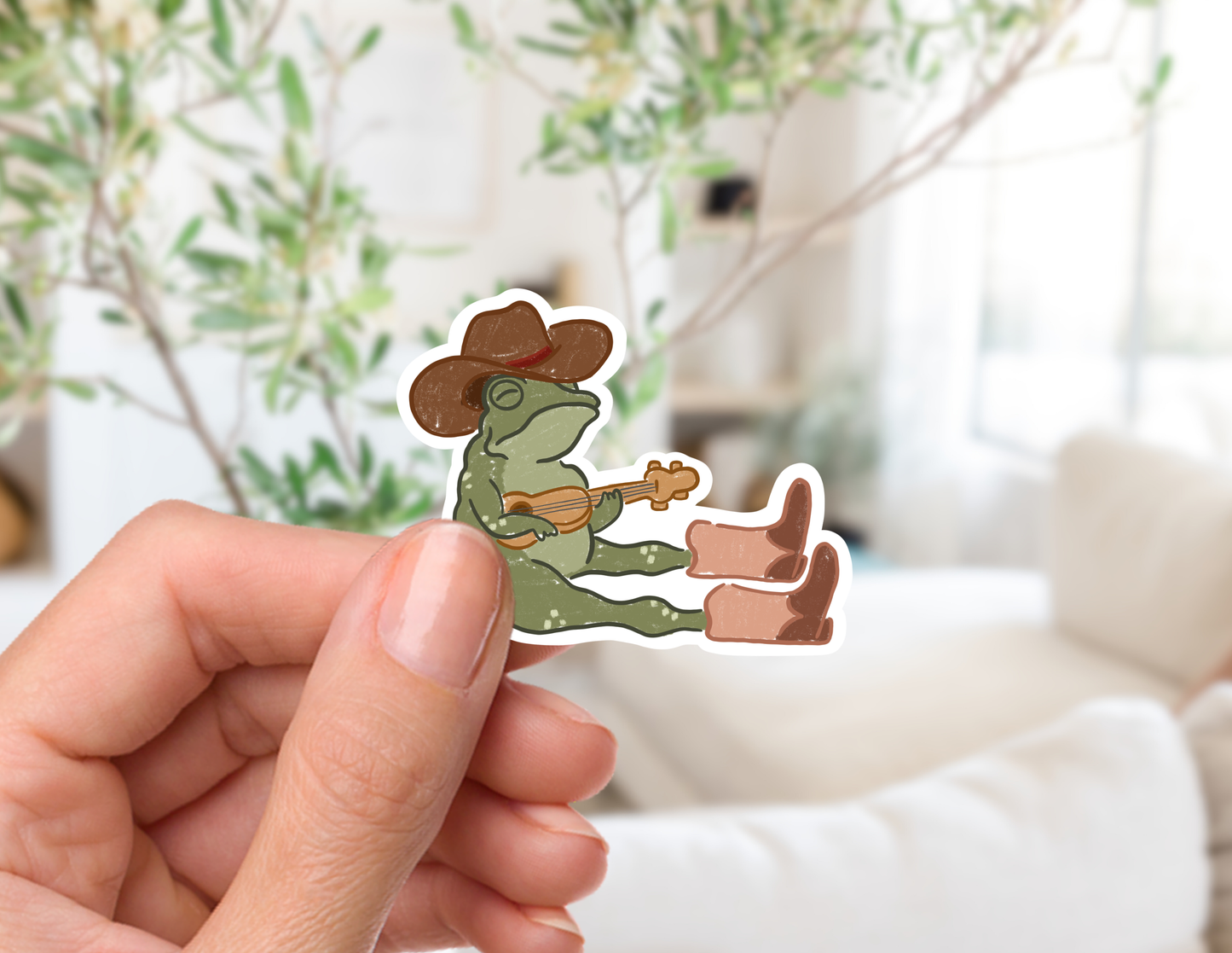 Willie the Country Frog Sticker