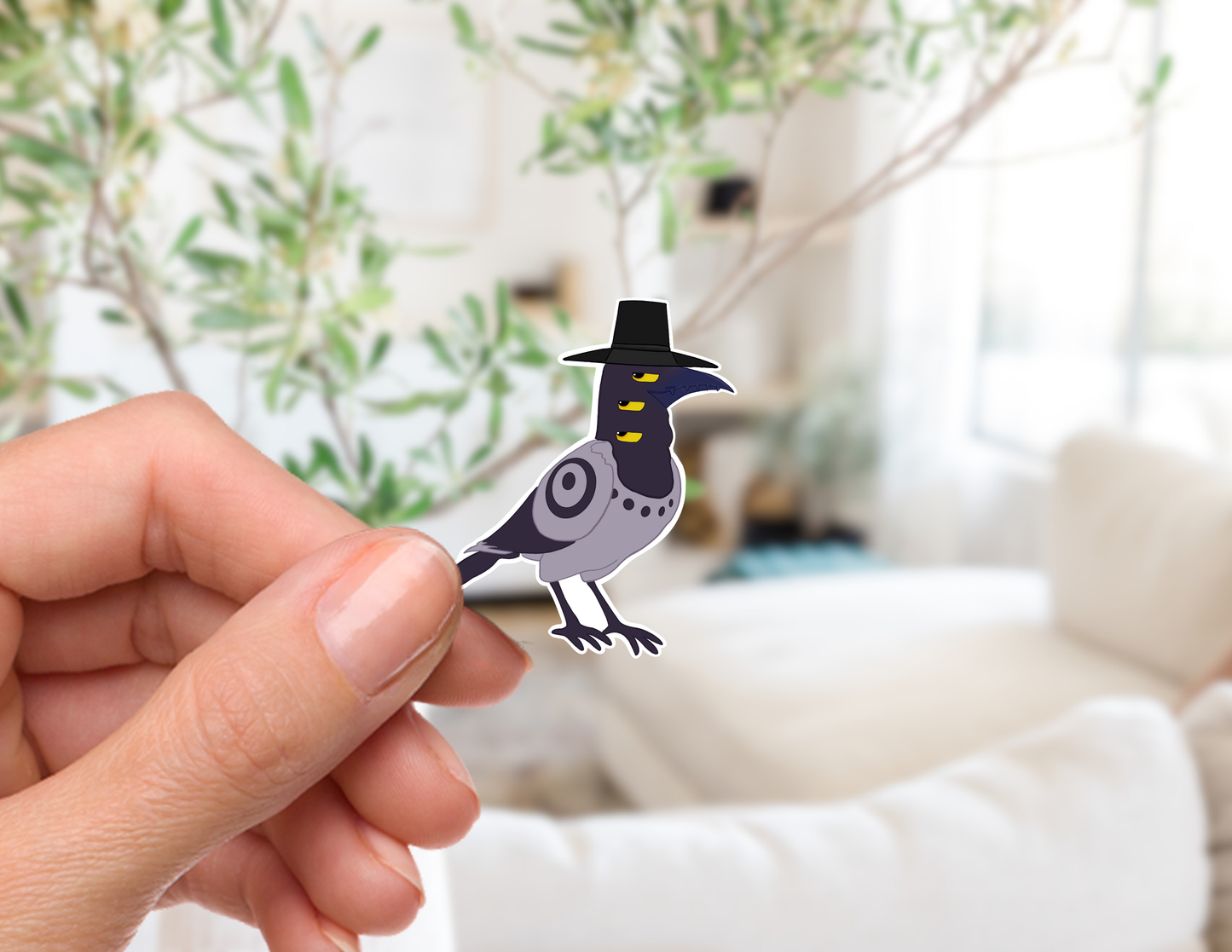 Bird with a Hat (and 3 eyes) Sticker