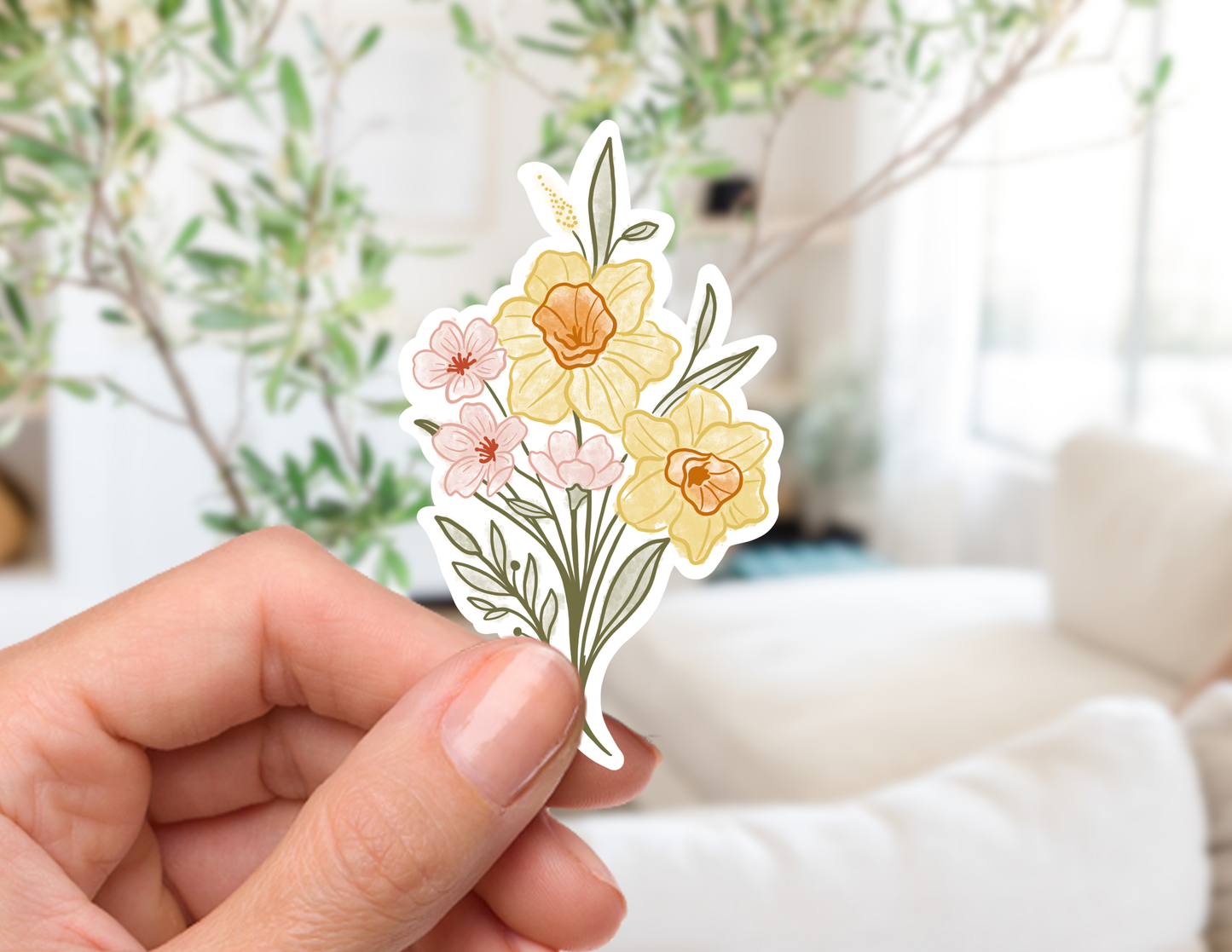 March Birth Flower Sticker