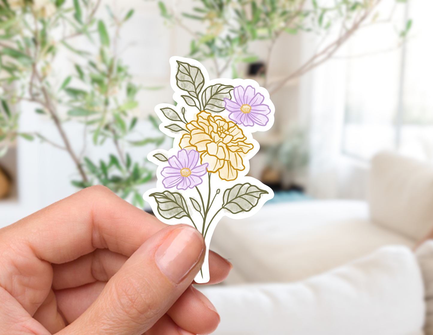 October Birth Flower Sticker