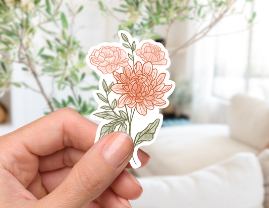 November Birth Flower Sticker