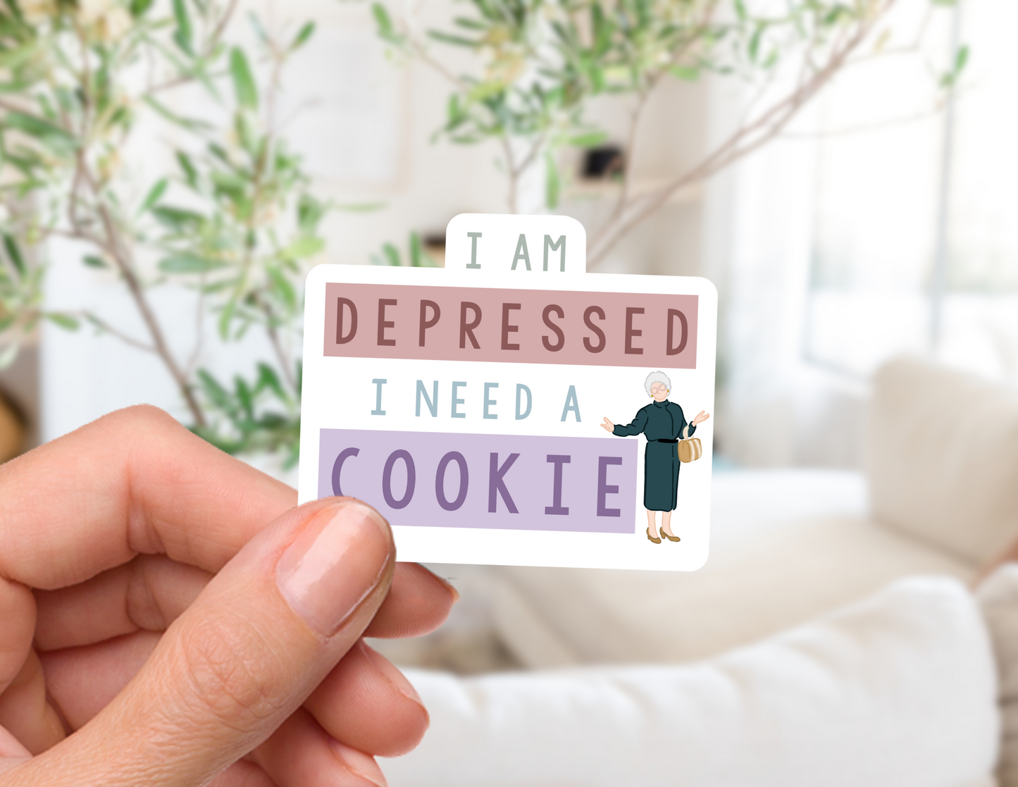 Depressed=Cookie Sticker