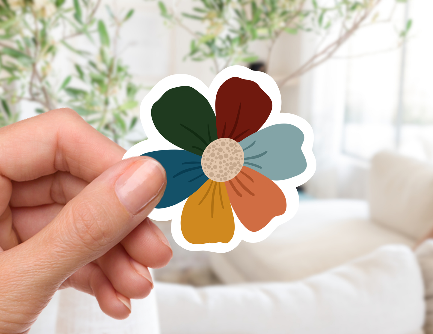 Colorful Petals Flower Sticker