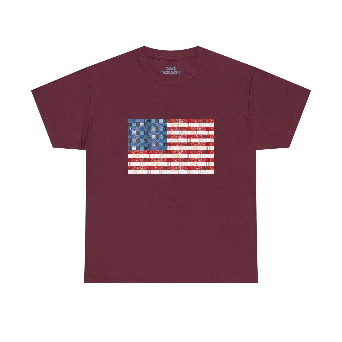 Patchwork American Flag T-Shirt — USA Patriotic Tee