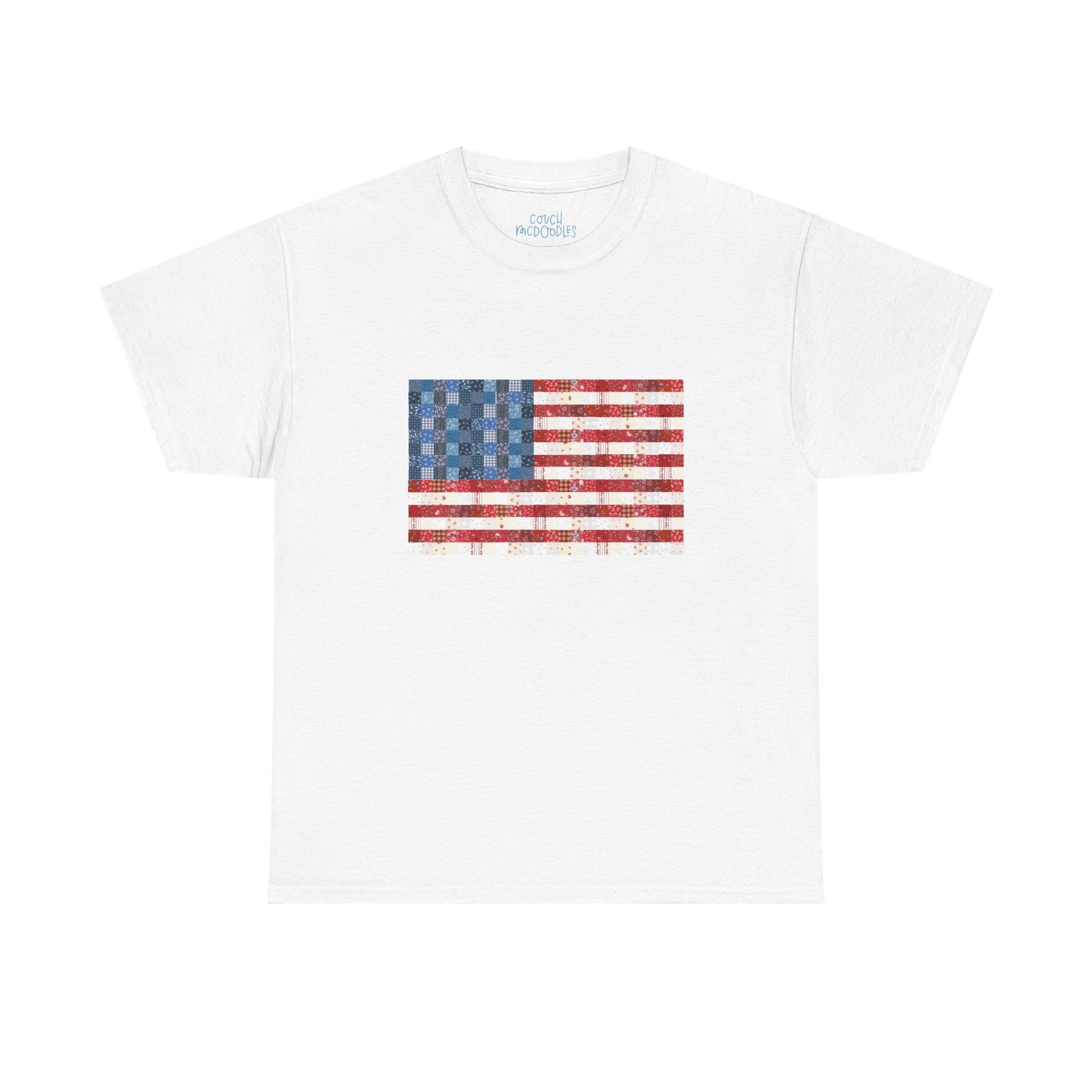 Patchwork American Flag T-Shirt — USA Patriotic Tee