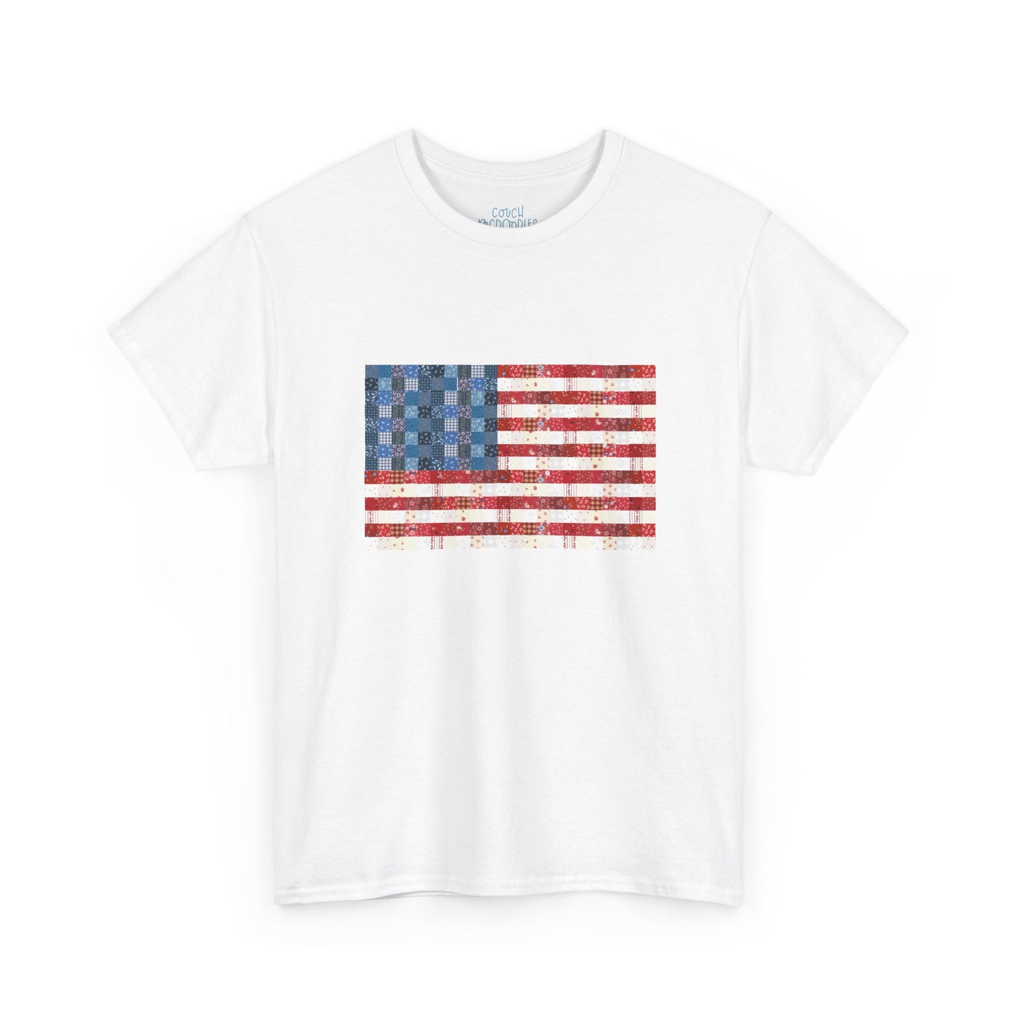 Patchwork American Flag T-Shirt — USA Patriotic Tee