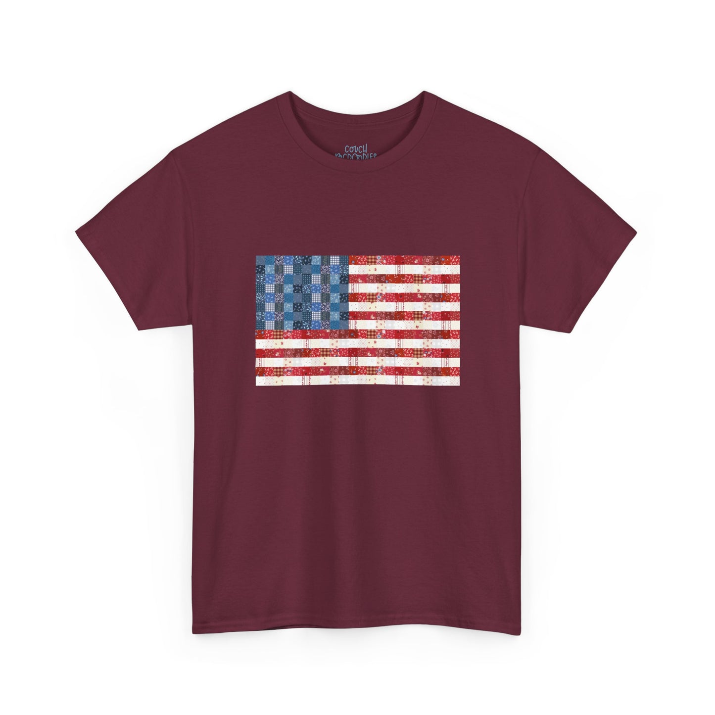 Patchwork American Flag T-Shirt — USA Patriotic Tee