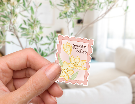 Consider the Lilies Stamp Sticker