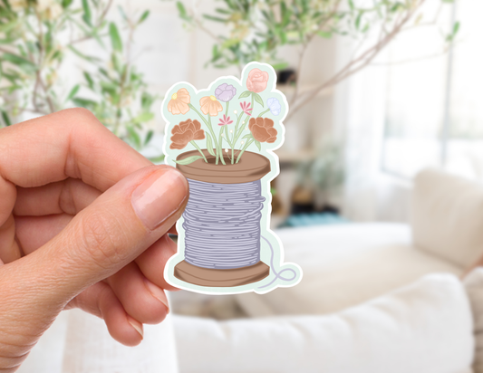 Threads and Flowers Sticker