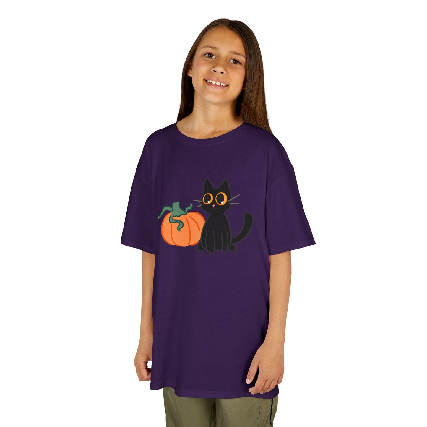 Black Cat and Pumpkin Kids Tee