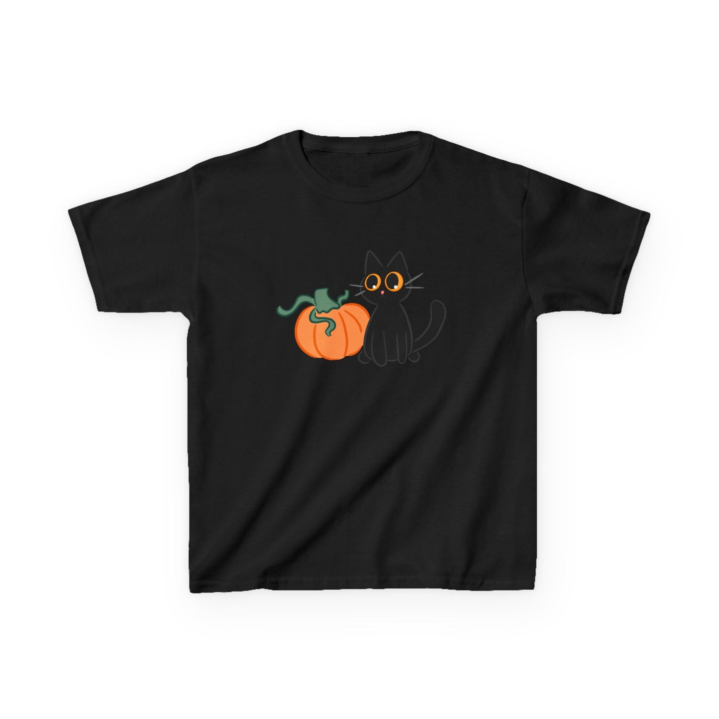 Black Cat and Pumpkin Kids Tee