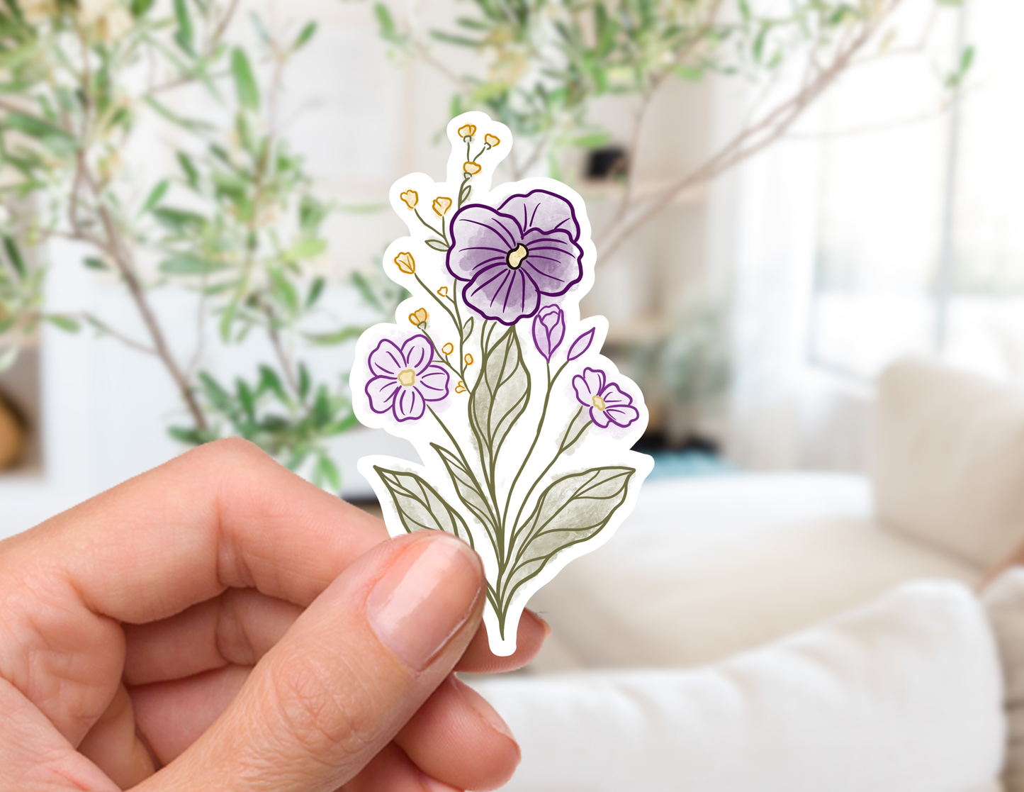 February Birth Flower Stickers