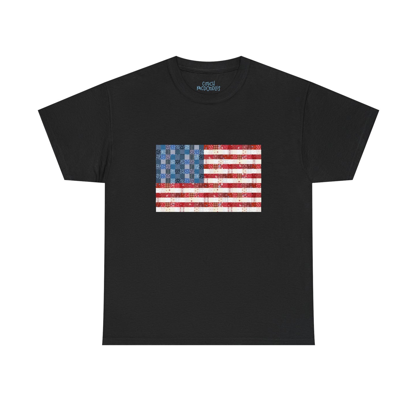 Patchwork American Flag T-Shirt — USA Patriotic Tee