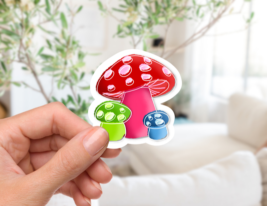 Neon Mushrooms Sticker