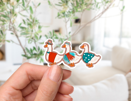 4th of July Silly Goose Sticker
