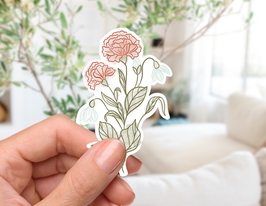 January Birth Flower Sticker