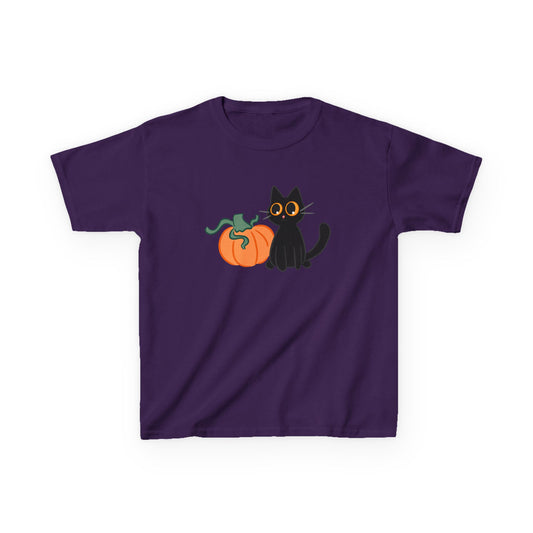 Black Cat and Pumpkin Kids Tee