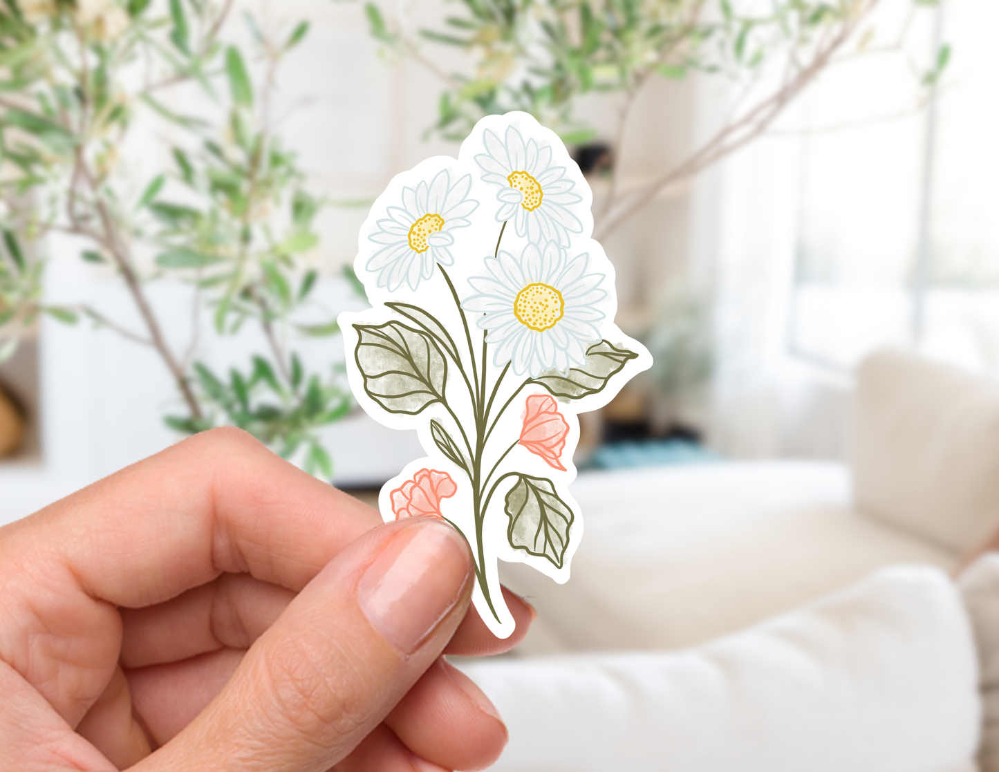 April Birth Flower Sticker