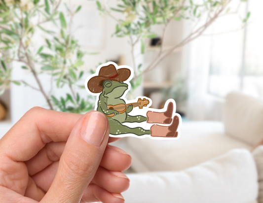 Willie the Country Frog Sticker