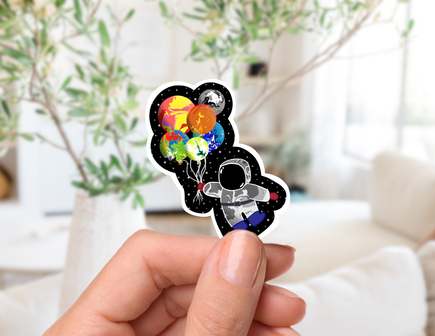An Astronaut and their Balloons Sticker