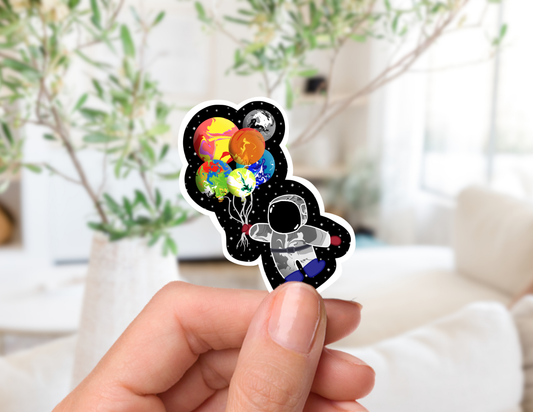 An Astronaut and their Balloons Sticker