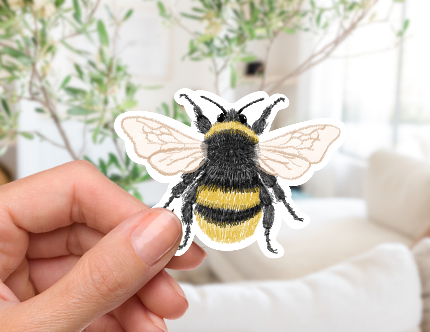 Fuzzy Bee Sticker