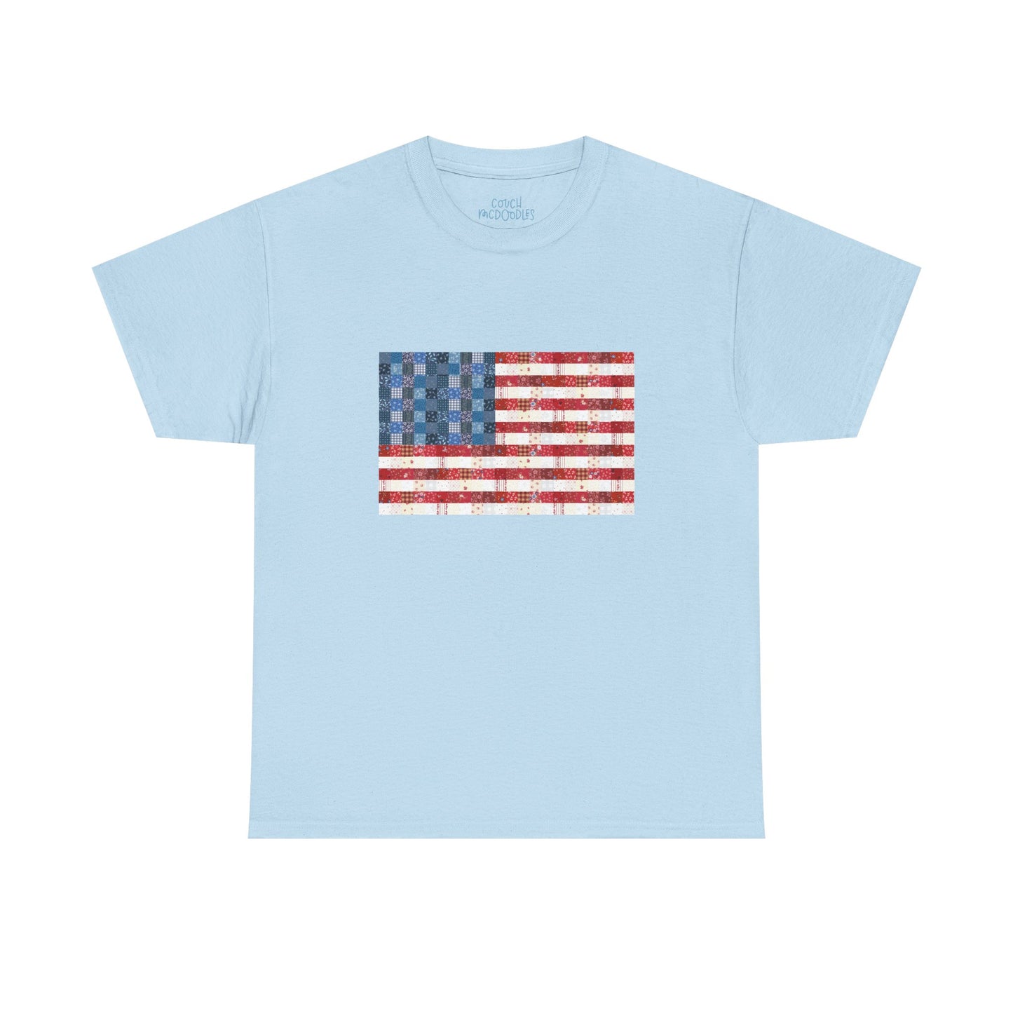 Patchwork American Flag T-Shirt — USA Patriotic Tee
