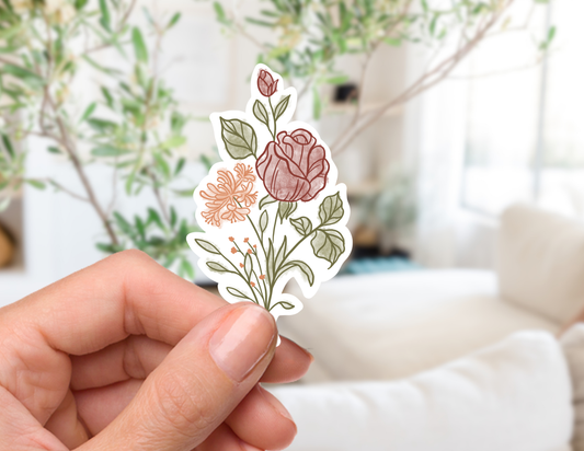 June Birth Flower Sticker