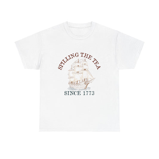 T‑Shirt — 'Spilling the Tea Since 1773' Vintage Ship Graphic Tee