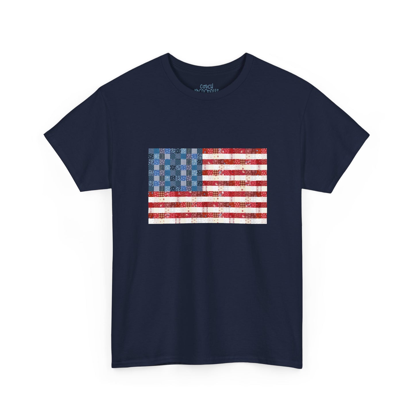 Patchwork American Flag T-Shirt — USA Patriotic Tee