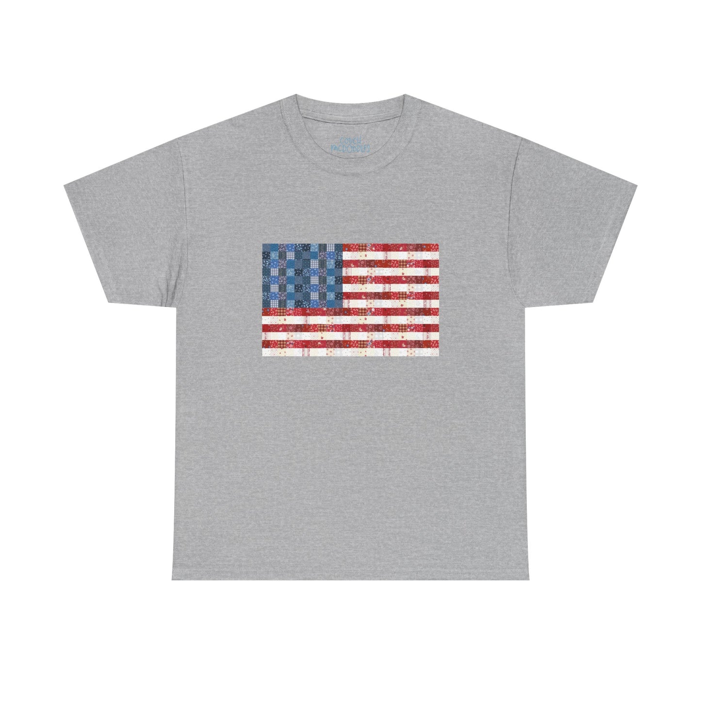 Patchwork American Flag T-Shirt — USA Patriotic Tee