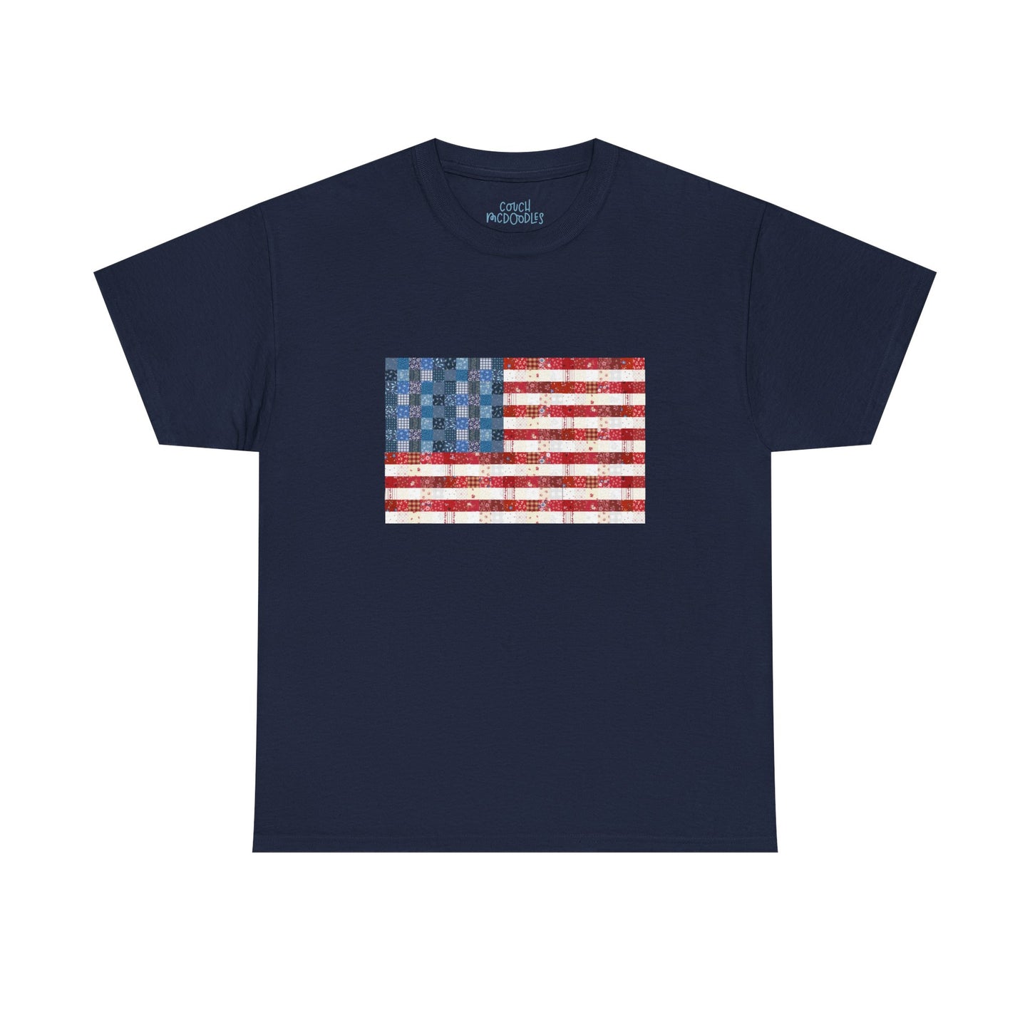 Patchwork American Flag T-Shirt — USA Patriotic Tee