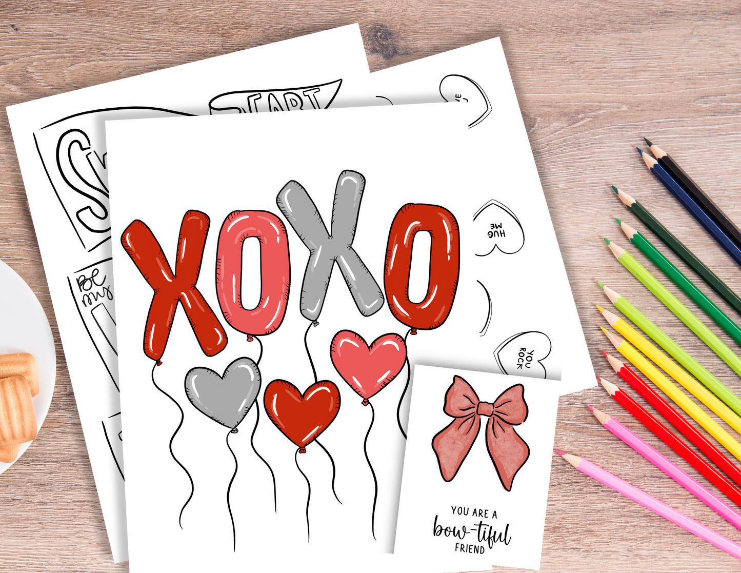 Valentine's Coloring Page - DIGITAL DOWNLOAD