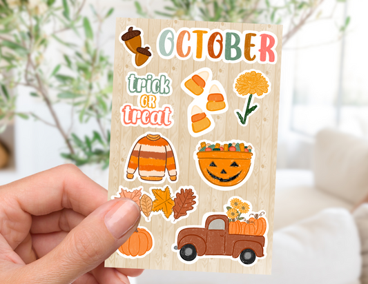 October Monthly Sticker Sheet (4x6)