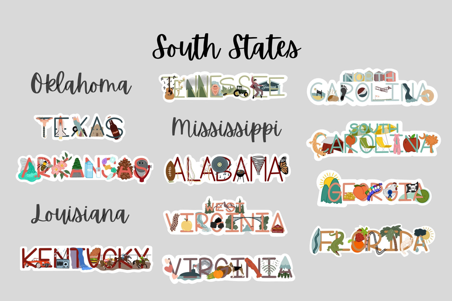 State History/Fact Stickers