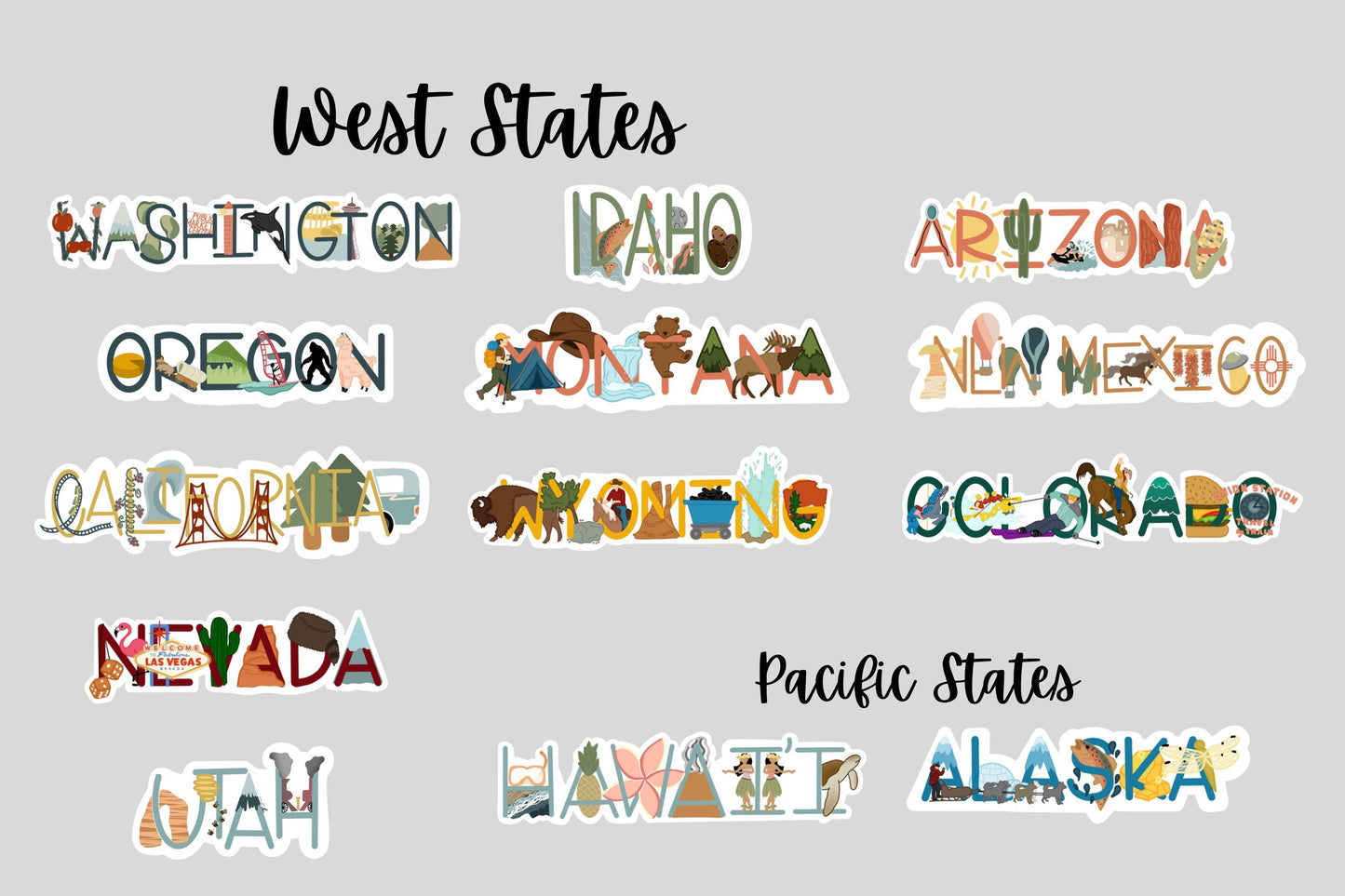 State History/Fact Stickers