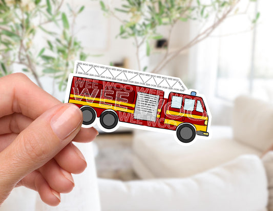 Wee Woo Fire Truck Sticker