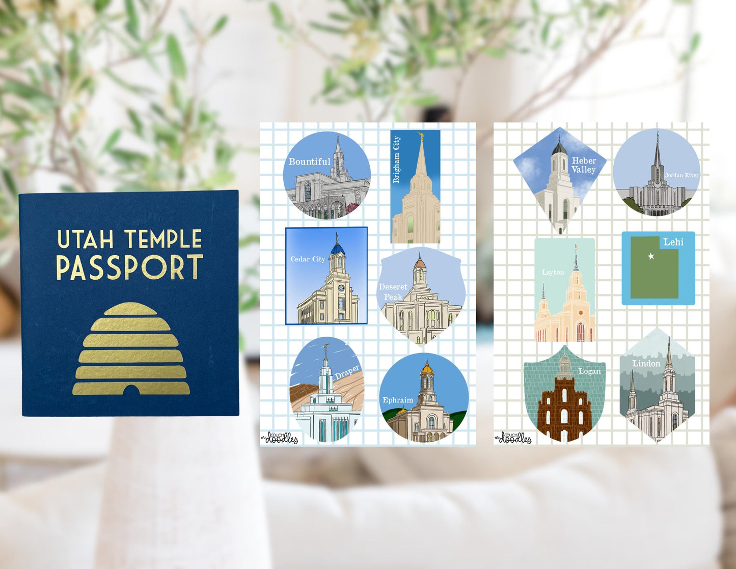 Utah Temple Sticker Sheets (4x6), Passport/Journal