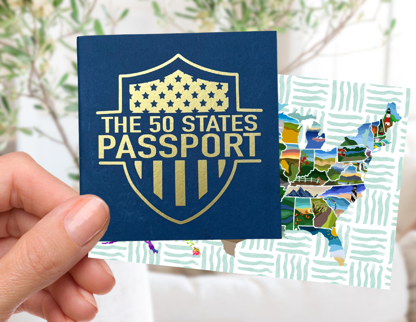 The 50 States Map Sticker Sheet (4x6), Passport/Journal